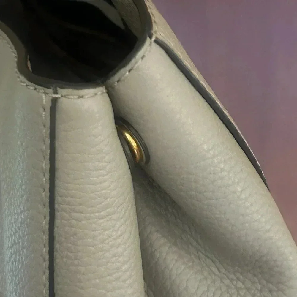 Marc Jacobs Pebbled Leather Tote in Light Gray with Gold Hardware